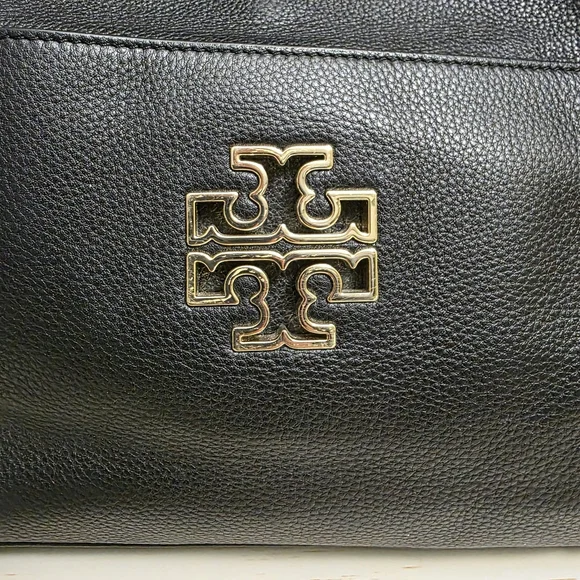 Tory BurchBritten Black Leather Hobo Bag
